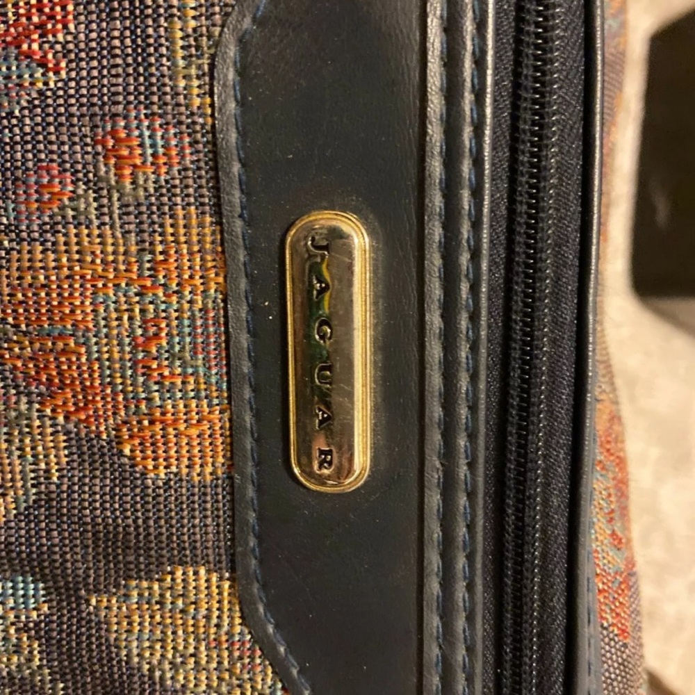 Jaguar Tapestry Weekender Travel Tote, Floral Navy